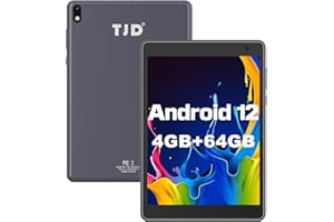TJD 7.5 Inch Android Tablet, Android 12, 64GB ROM, 2MP+8MP Dual Camera,1440 X 1080 IPS Touch Screen,4000mAh,2.4G/5G Wi-Fi, Bluetooth, Google GMS Tablet PC (Gray)