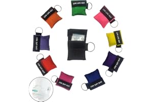 RUAYIA 10 Stück Beatmungsmaske Schlüsselanhänger, Beatmungsmaske Erste Hilfe, Schlüsselbund Maske Einweg, Mini CPR Face,Notfall-Kit CPR Face Shields Taschenmaske für Erste-Hilfe-Herz-Wiederbelebungstraining