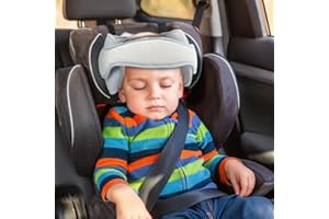 Alaoo Kids Car Seat Travel Head Support, Car Safety Sleeping Head Rest Pillow, Adjustable Infants and Baby Neck Head Support for Car Seat for Car Plane Seat Travel Journey Gray