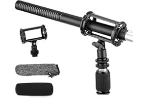 Boya Microfono XLR Shotgun BY-BM6060, microfono a condensatore super cardioide con alimentazione phantom 24 48 V per fotocamera, videocamera, interviste, programmi TV, registrazione, podcast