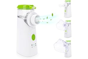 BellaAchtung Nebulizador Portatil para niños y adultos, Silenciosa Aerosoles Inhaladores Eléctricos Recargable USB-C, nebulizador inhalador silencioso con boquilla y máscara