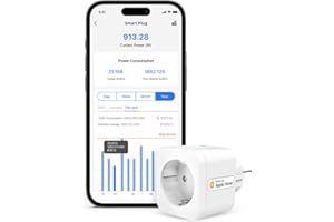 Enchufe Inteligente para Apple HomeKit, Refoss Enchufe WiFi 16A con Monitor de Energía, Temporizador, Control Remoto y por Voz, Compatible con Siri Alexa Google Home, 1 Pieza