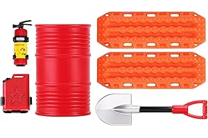 INJORA RC Decorazione 1/24 Crawler Auto Estintore/Serbatoio Carburante/Pala/Fusto Olio/Scala della Sabbia per Axial SCX24 FMS FCX24 AX24 Gladiator Bronco Deadbolt Upgrade,6PCS