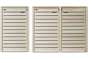 Lukadria Mülltonnenbox Mülltonnenverkleidung Mülltonnecontainer Holz 120L - 240L Natur mit Rückwand Modell HH (3 Tonnen)