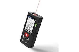 Elitech Medidor Láser 50m, Precisión ±2mm - Medidor Digital Distancia con LCD Retroiluminado, Funciones Área/Volumen/Pitágoras, Almacena 99 Mediciones