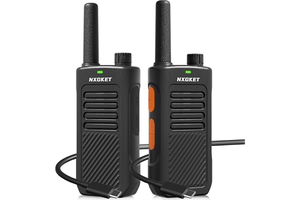 Talkies Walkie Longue Portée pour Adultes, PMR446 Talkie-Walkie Professionnels avec Batteries Rechargeables 1500 mAh, Licence 16 Canaux, Radio Bidirectionnelle, Chargement USB-C