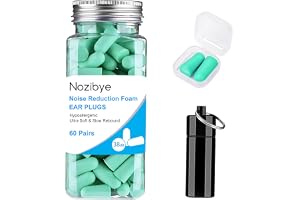 Nozibye 60 Pairs of Super Soft Foam Ear plugs for Sleeping Noise Canceling Earplugs, 38dB Highest Noise Reduction Earplugs for Sleeping, Snoring, Studying, Traveling, Loud Noise, etc.(Mint Green)