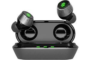 Black Shark Auriculares Bluetooth: 45ms latencia Baja, Sonido de Estudio, Bluetooth 5.2, Resistentes al Agua IPX5, 24h autonomía, micrófonos claros y Ajuste cómodo.