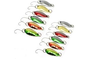 VSUSN LiGG Cuillère de Pêche à la Truite 3cm/3g Cuillères à Truite Colorée Cuillers de Pêche Leurres à Truite Lure de Peche pour Truite Sandre Brochet