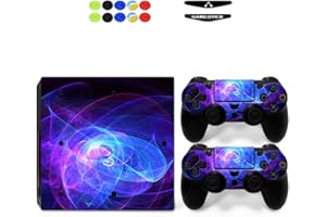 CHICKWIN Skin for PS4 Pro, Chickw1 Skin Vinyl Autocollant Sticker Decal pour PlayStation 4 Pro Console and 2 Dualshock Manette Set + 10pc Thumb Grips + 2pc Light Bar au Hasard (Bobines Violet)