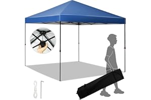 COBIZI Pavillon 3x3m Wasserdicht Faltbar Faltpavillon UV Schutz 50+ Pop Up Gartenpavillon One Push Gartenzelt Outdoor Partyzelt für Camping, Strände, Festival, Tragetasche mit Rollen, Blau