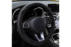 BOSTAR Funda de Volante de Coche Antideslizante de Cuero de imitación Cubiertas de Volante de Coche Protectora Interior de Coche 38cm Universal