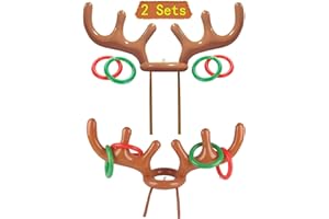 YAAVAAW Inflatable Flamingo Hat with Rings (2 Inflatable Flamingo, 8 Rings Toss) for Kids Adults Family Luau Summer Pool Party Decor Swimming Game