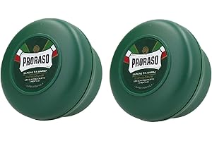 Proraso Lot de 2 savons à barbe dans un pot rond vert de 150 ml chacun = 300 ml