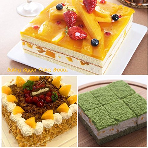 Silivo Kuchenformen Tablett, Silikon Kuchen Backformen Quadratische Backformen Dosen Set f¨¹r Kuchen, Brot, Torte, Pfannkuchen, Pizza (rot) - 5