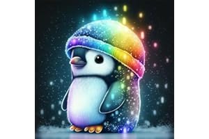 LPPR Animals Diamond Art Kits for Adults and Beginners, 5D Cute Penguin Diamond Painting Kits Full Drill, DIY Gem Art Painting for Home Wall Decor 30 × 30cm