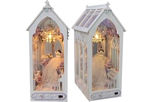 DIY Book Nook dockhus kit pusselleksaker miniatyrmöbler romantisk bröllopsklänning dockhus med LED-lampor, kreativ gåva för bröllop alla hjärtans dag