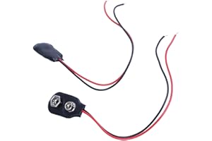 LIVASH 2Pcs 15Cm Cable M¨¦Tallique 9V 9 Volts Clip de Batterie Connecteur I Type