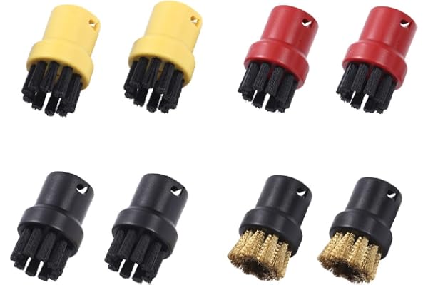 Brosses Rondes en Nylon et Laiton pour Nettoyeur Vapeur Brosse à Vapeur Domestique Laiton Pièces de Vadrouille Accessoires de Vadrouille pour Nettoyeur Vapeur SC1 SC2 SC3 SC4 SC5 SC7, 8Pcs
