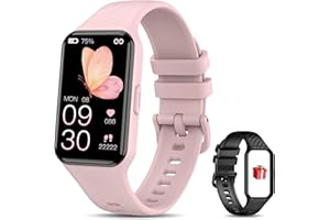 IOWODO Smart Watch for Women,1.47 inches Fitness Watch with 24 Sports Modes,2Straps,Heart Rate,Sleep Monitor,SpO2,Step Counter,Activity Tracker,IPX8 Waterproof,Fast Charging,Smartwatch for Android iOS