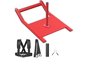 BeneLabel Weight Sled, Gym Fitness Sled Weighted Pull Push Sledge Athletic Exercise Equipment for Grass Speed Running Training Strength Improvement with Harness Vest/Strap for 2.5-5cm Plate