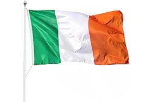 KIKISML Ireland Flag 3x5FT (90x150cm), Irish Flag with Eyelets, Vivid Color Fade Proof Irish Flag for Sports Events and Indoor and Outdoor Decoration