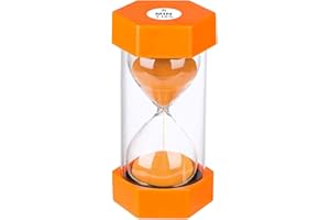 SuLiao Sand Timer 5 Minute Hourglass. Plastic Sand Watch 5 Min,Large Orange Sand Clock,Reloj De Arena 5 Minutos,Colorful Hour Glass Sandglass Timer for Kids,Games,Classroom,Kitchen,Decr