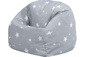 Icon Estrella Puff Infantil, Suaves y Cómodos, Puff con Relleno Includio, Sillas Infantiles, Sillon Niños Infantil para Decoracion Habitacion Niña o Niño, Gris