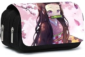GuoqiaiK Anime Demon Slayer Trousse à Crayons Trousse Grande capacité Dessin animé étudiant Pencil Case -Cadeaux de Bons Amis. (Style 3)