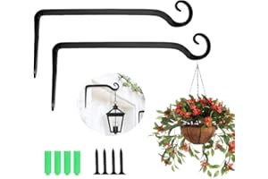 LENXNMY Crochets muraux pour plantes, porte plante suspendus, crochets pour suspendre panier/vase/mangeoire/plantes/lanternes/cloches à vent/fleurs extérieures/balcons/jardin/maison 10