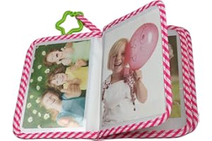 BOXWIZARD Baby-Fotoalbum weiches Stoff Fotoalbum erstes Fotoalbum Geschenk Baby ist Mein erstes Familienalbum weiches Stoff-Fotobuchalbum Erstes Fotoalbum-Geschenk für Neugeborene Kleinkinder und Kinder(Rot)