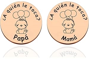 FANAOREN Regalo Bebe, Regalo Bebe Recien Nacido Niño, Moneda de Decision para Nuevos Padres, Regalo Recien Nacido, Regalos Embarazadas Originales, Regalos Mamas Primerizas (A-Oro rosa)