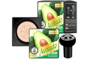 O'CHEAL Champignon Head Coussin d'air BB Crème Fond de teint Crème pour le maquillage du visage Coussin correcteur pour le visage Comestics Coussin de maquillage compact Couleurs naturelles 02