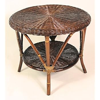 Rattantisch , Rattan Couchtisch , Rattan Beistelltisch Gr. D 60 cm H 50