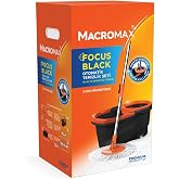 Macro Max Focus Black Otomatik Temizlik Seti, Pedalsız D&ouml;ner Sıkmalı 360 Başlıklı Mikrofiber Paspas