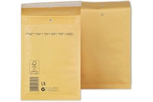 GPACK 200 Luftpolsterumschläge 120 x 175 mm | Luftpolstertasche A1 | braune Versandtasche DIN A6 | verschiedene Mengen wählbar