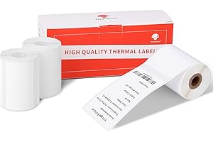 3 rotoli di adesivi per stampanti Phomemo M110/M120 da 50 x 80mm, etichette termiche autoadesive per Phomemo M110/M120/M220/M200, per indirizzi, etichette abbigliamento, ecc