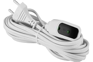 Rallonge électrique | Prolongateur électrique | Rallonge prise | Rallonge prise électrique | Rallonge 5 mètres | HO3VVH2|F 2x0.75 blanc 2P 6 AMP | 324261 Debflex