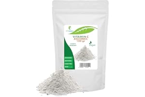 ETC COSMETIC`S Vitamina C (ácido ascórbico) - 100 g - Uso en lociones, tónicos, cremas, sérums, mascarillas, productos antiedad, protectores solares y productos para después del sol, productos aclaradores de la piel