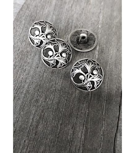 10 Stück Trachtenknöpfe Metall - Gewölbte Blumenknöpfe 15mm Für Dirndl Und Lederhosen