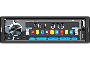 RDS Autoradio Bluetooth, CENXINY AM/FM Stereo Auto Bluetooth con porta di ricarica tipo C, Autoradio 1 Din con 7 Colori/USB/Ingresso Aux/scheda SD/lettore MP3/supporto iOS e Android