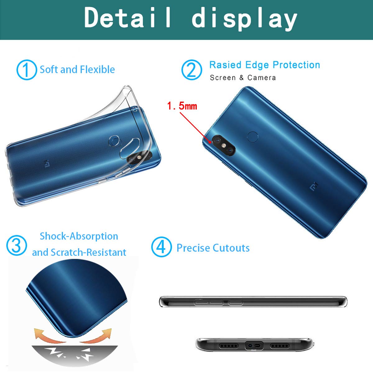 Oihxse Transparente Silicona Case Compatible con Mi 9 SE Funda Suave TPU Protección Carcasa Moda Dibujos Animados Divertida Diseño Ultra-Delgado Cubierta - Imagen 6