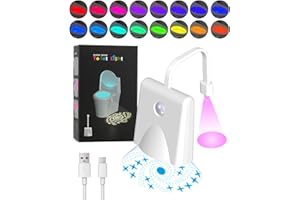 Neialla Toilet Light, Upgraded Toilet Lights Inside Toilet Rechargeable Projectable Motion Activated Toilet Seat Light Sensor LED Washroom Night Light 12 Colors Waterproof Gadgets for Men Women