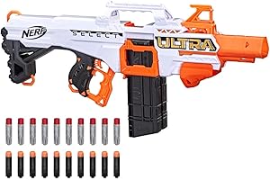NERF Ultra Select w pełni zmotoryzowany blaster, strzały dystansowe lub precyzyjne, z magazynkami i rzutkami, kompatybilny tylko z NERF Ultra Darts