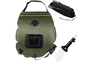 SteelMule Ducha Solar Portátil Camping 20L – Bolsa de Ducha Calefactable con Manguera y Cabezal Extraíble – Bolsa Plegable Agua para Senderismo, Playa, Acampada, Excursiones y Viajes