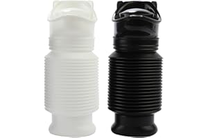 Topcloud Schrumpfbares Urinal, 2 Stück, 750 ml, für Männer und Frauen, tragbar, mobiles Toiletten-Töpfchen, Urinflasche, wiederverwendbar, Notfall-Urinal für Camping, Reisen, Stau und Warteschlangen