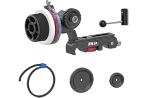 Nitze 15mm Follow Focus System mit Three Drive Gears, Three Marking Disks, Gear Ring Belt und Crank, Support A/B Hard Stops & 360° Infinity Zoom für Sony A7 FX3 A9 BMPCC 4K 6K Pro GH5 S5 Cage - MF15D