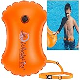 WholeFire 20L Swimming Buoy Waterproof Inflatable Dry Bag Safety Float for Water Sports, Open Water Swimmers, Triathletes, Ka