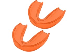 NIMISYRA 2 Pièces Attelle Anti-ronflement pour la Nuit, Protège-dents Réutilisable, Protege Dent Nuit, Embouts Malléables pour Grincer les Dents et Dormir,Transparent Orange