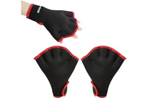 KIKGUZE Swim Gloves Aquatic Fitness Water Resistance Training Aqua Fit Webbed Gloves Mitts Swimming Gloves Webbed Water Gloves for Women Water Aerobics Neoprene Gloves for Men Adult,1 Pair